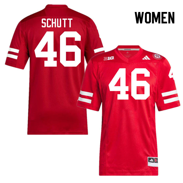 Women #46 Connor Schutt Nebraska Cornhuskers College Football Jerseys Stitched Sale-Scarlet